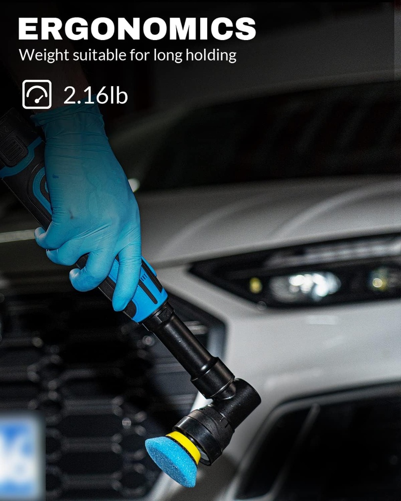 BROTHERS SMALL-BATTERY-POLISHER Dual Action & Rotary Cordless Polisher With 2 Battery 12V 1 inch 3/12mm Throw 800W صاروخ تلميع بالبطارية برازرز (دول اكشن) 1 بوصة 12 فولت BR-SMALL BATTERY POLISHER