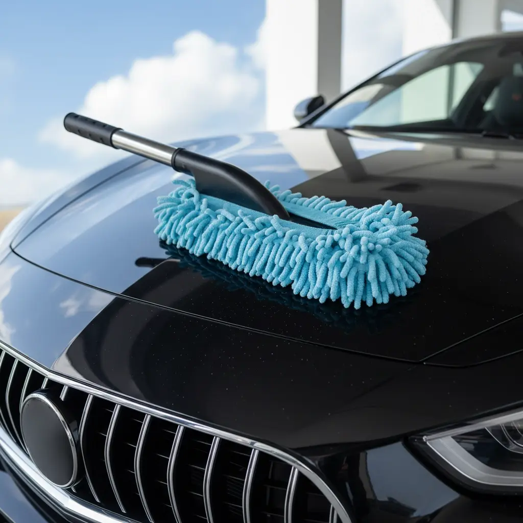 BROTHERS Microfiber Car Wash Brushes With Adjustable Long Handle For External Cleaning سفنجة برازرز + ذراع للتنظيف الخارجي لسطح السيارة BR/CAR WASH BRUSH