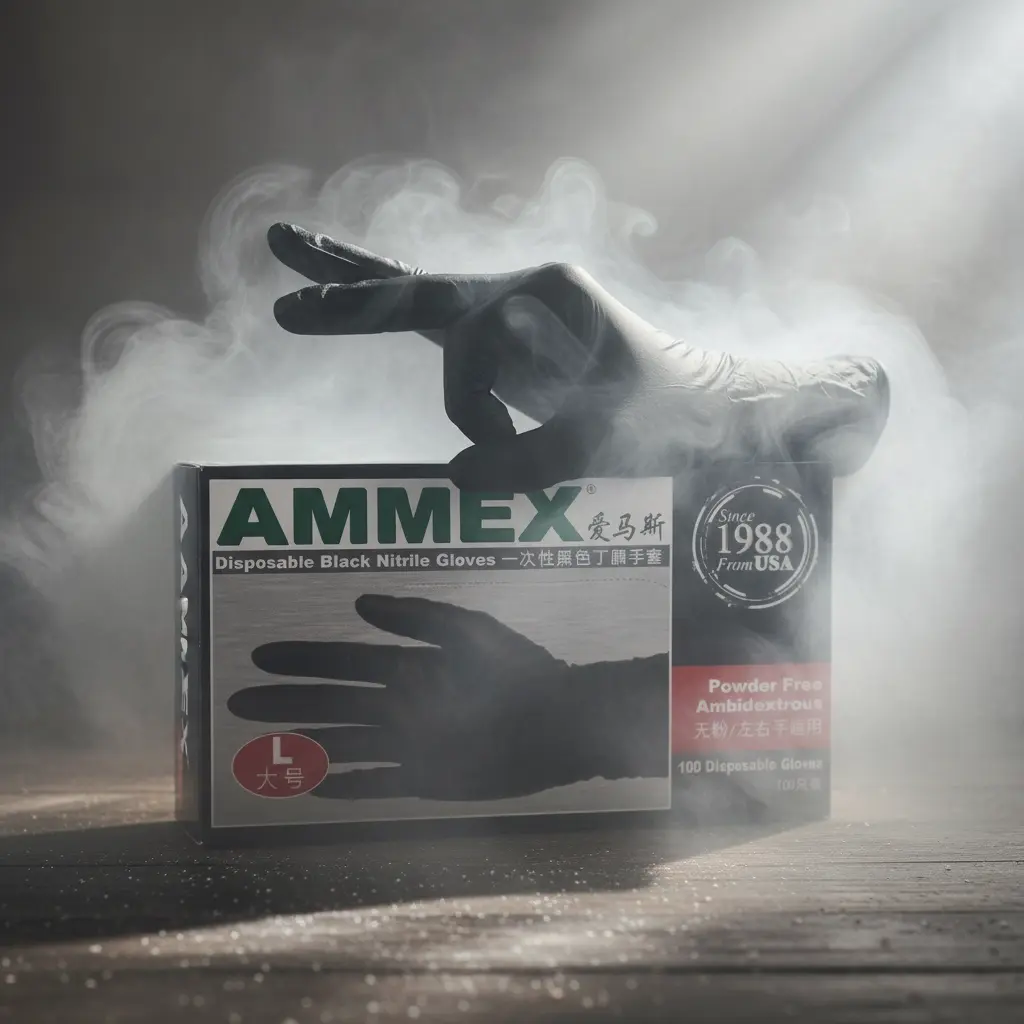 BROTHERS Black Vinyl Gloves Backet - Powder Free 100PCS علبة جوانتي غسيل برازرز لون اسود - 100 قطعة BR/DISPOSABLE GOLVES