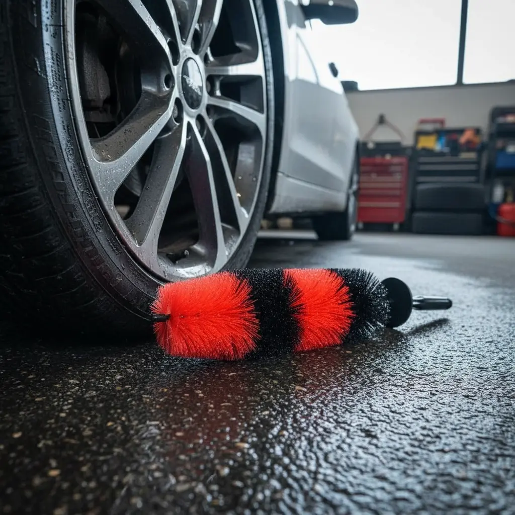 BROTHERS Large Bendable Rim Brush فرشة برازرز اسود*احمر مقاس كبير لتنظيف الموتور و العجل BR/HUB BRUSH XL