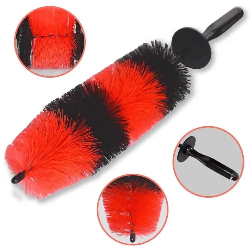 BROTHERS Large Bendable Rim Brush فرشة برازرز اسود*احمر مقاس كبير لتنظيف الموتور و العجل BR/HUB BRUSH XL