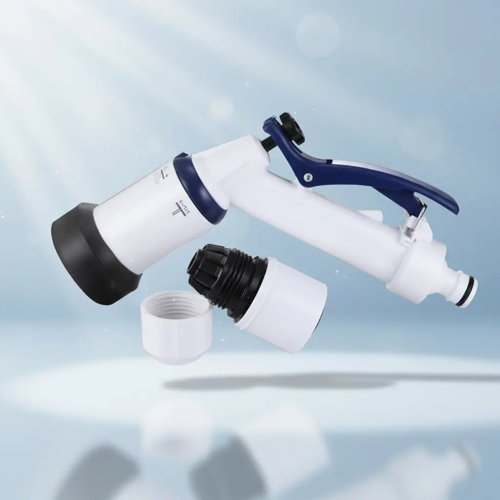 BROTHERS Full Function Atomizer Water Hose Nozzle For Car Washing & Gardens مسدس رش مياة برازرز بالزناد لون ابيض BR/WATERING GUN