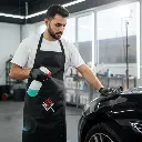 BROTHERS Detailing And Washing Apron بالطو وتوربروف لون اسود للكار كير BR/APRON