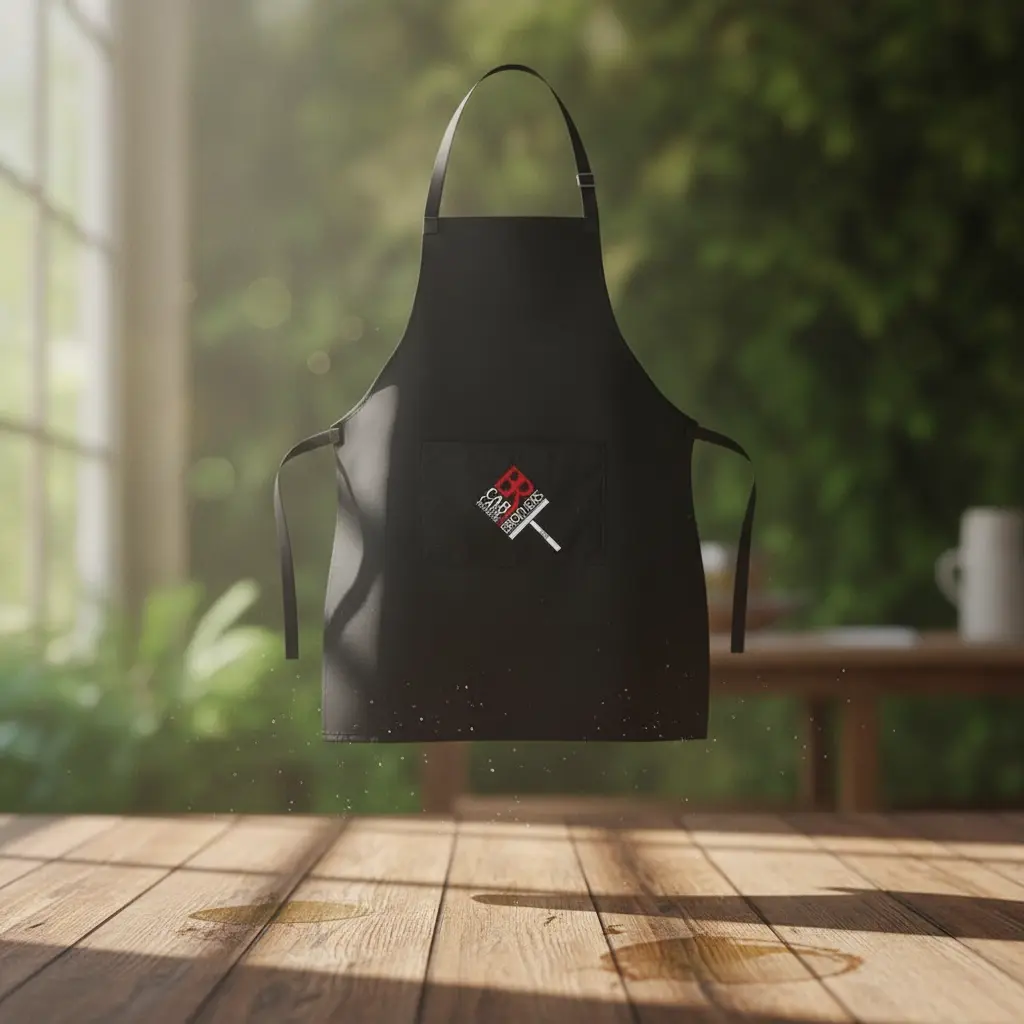 BROTHERS Detailing And Washing Apron بالطو وتوربروف لون اسود للكار كير BR/APRON