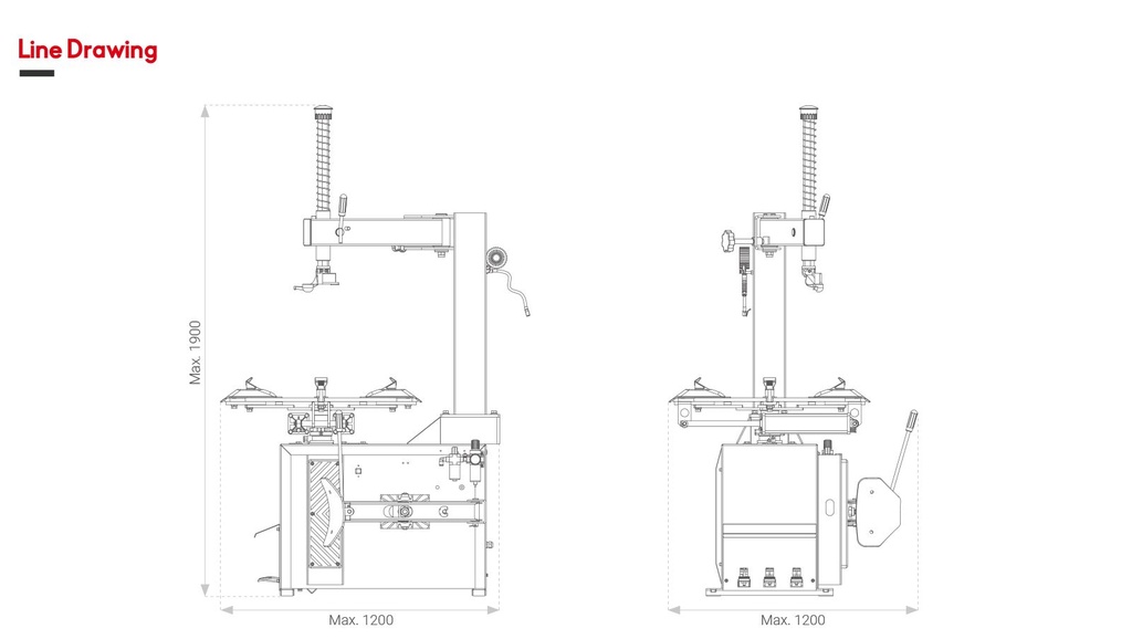 ماكينة فك وتركيب برايت صيني ملاكي نصف اوتوماتيك صينية 24 بوصة LC807-24 S