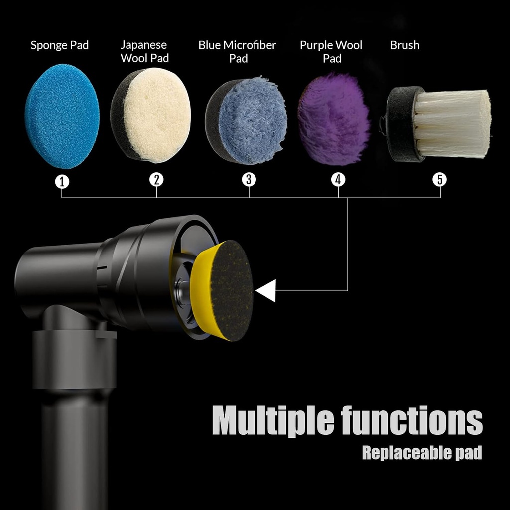 BROTHERS Dual Action & Rotary Cordless Polisher With 2 Battery 12V 1.5/3Inch 3/12mm Throw 800W