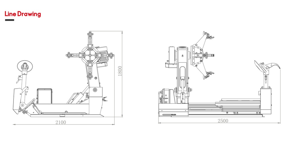 BRIGHT LC590D Automatic Truck Tire Changer 56 Inch Rim