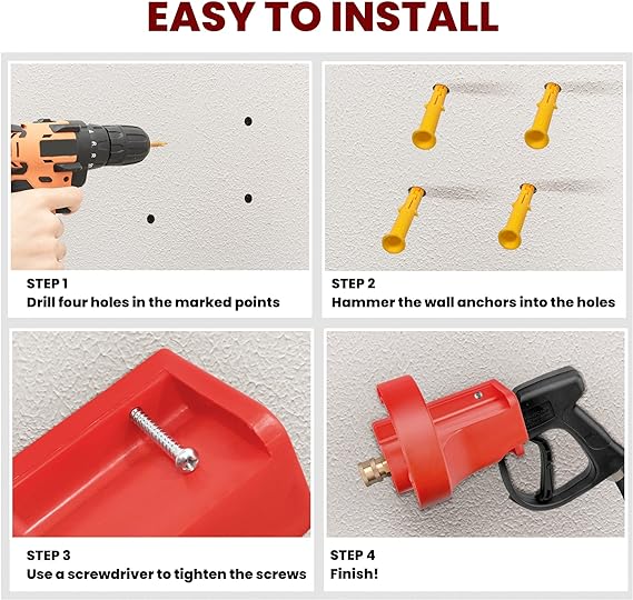 يد برازرز حمراء لتعليق مسدس الغسيل BR/GUN HANGER