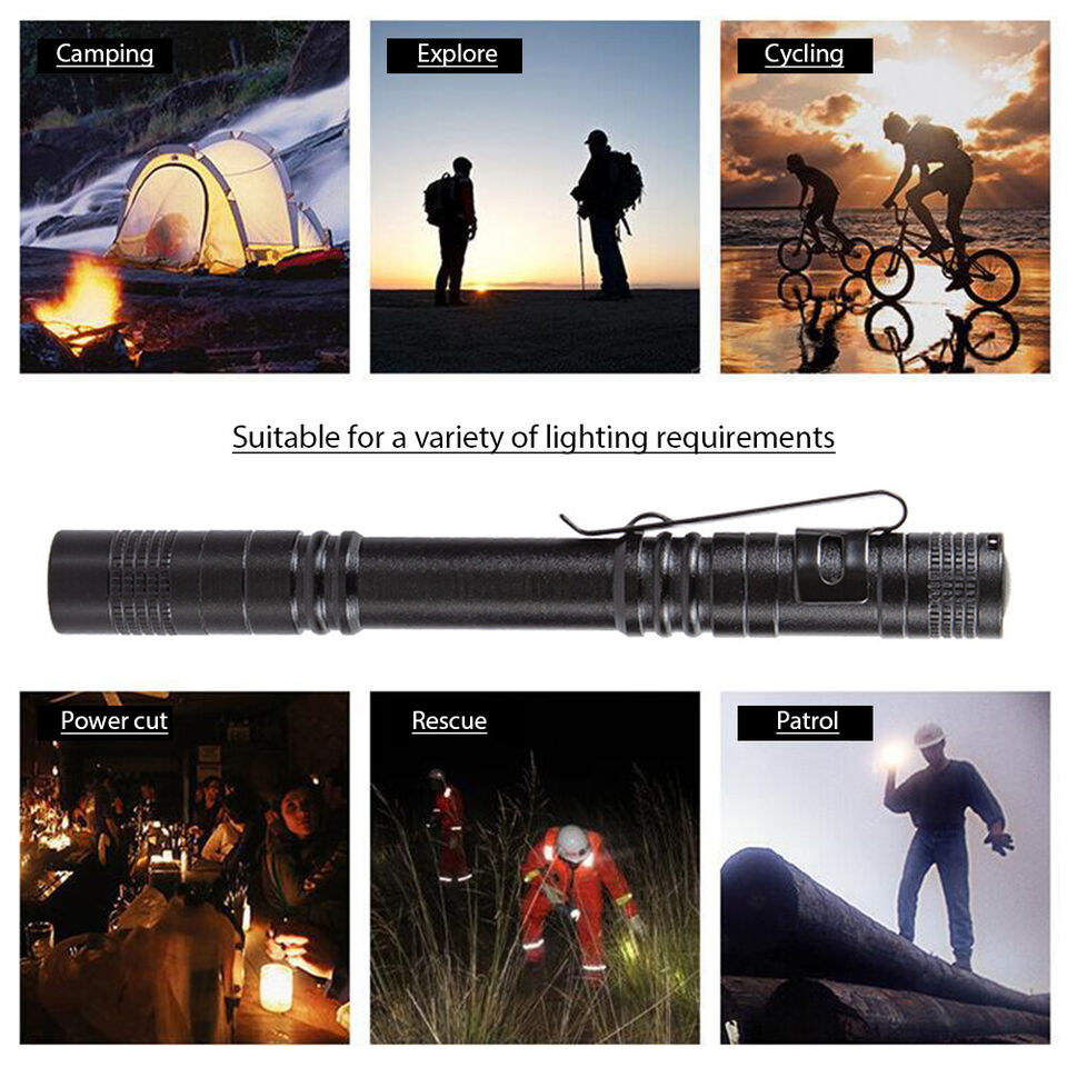 BROTHERS Waterproof Pen-shaped Flashlight Penlight With Clip
