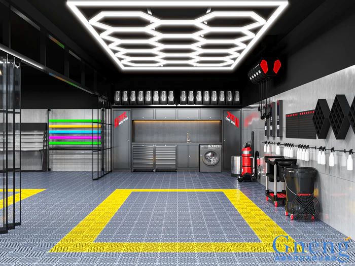 GNENG ZT1028 15PCs Hexagons Lighting System For Car Detailing & Washing Workshop