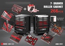 GEC 7 Drawers Ball Bearing Tool Trolley Cart 266 PCS