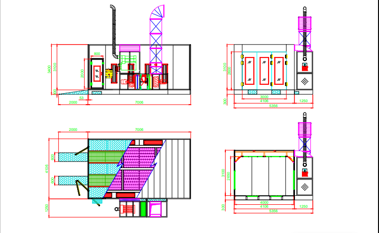 GEC C702 Spray Booth & Painting For Cars 4*6.9*2.8 Meters 380V