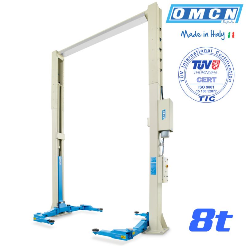 OMCN 199/WL – 8 Ton Overhead Electrohydraulic 2-Post Lift (Made in Italy)