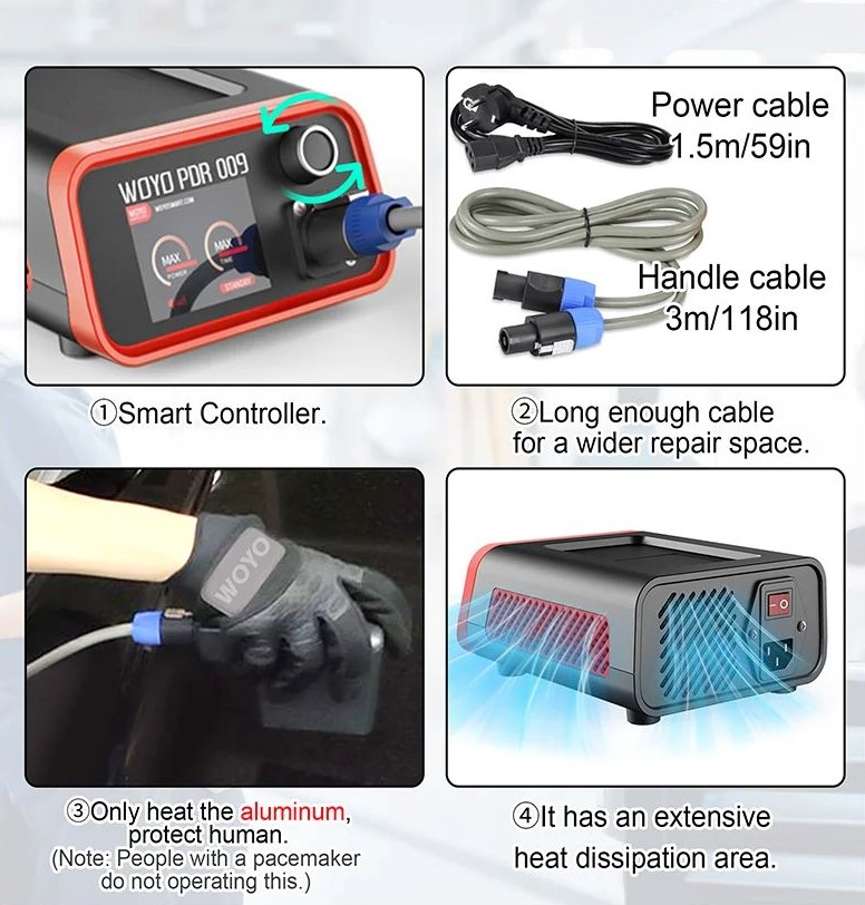 WOYO PDR009 Paintless Dent Repair Tool for Aluminum Car Bodies Only