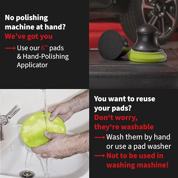 MENZERNA Soft Cut Foam Pad - 150mm STEP 3 Premium Polishing Pad For High-Gloss Polishes