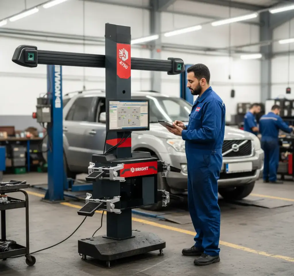 BRIGHT 3D Wheel Alignment Machine A750 جهاز ضبط زوايا ثلاثي الابعاد ذراع متحرك اوتوماتيك برايت BRIGHT/A750