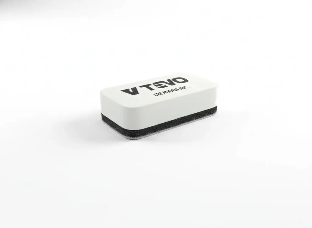 Low angle shot showing the soft microsuede backing of the nano ceramic applicator sponge.