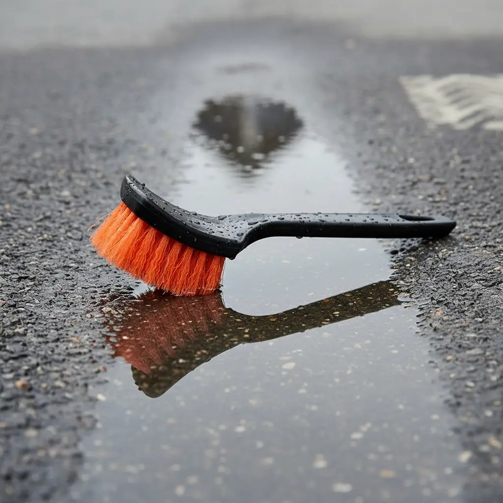 BROTHERS Interior Detailing Brush فرشة برازرز ذراع اسود بشعر احمر للتنظيف الداخلي BR/FOOT BRUSH