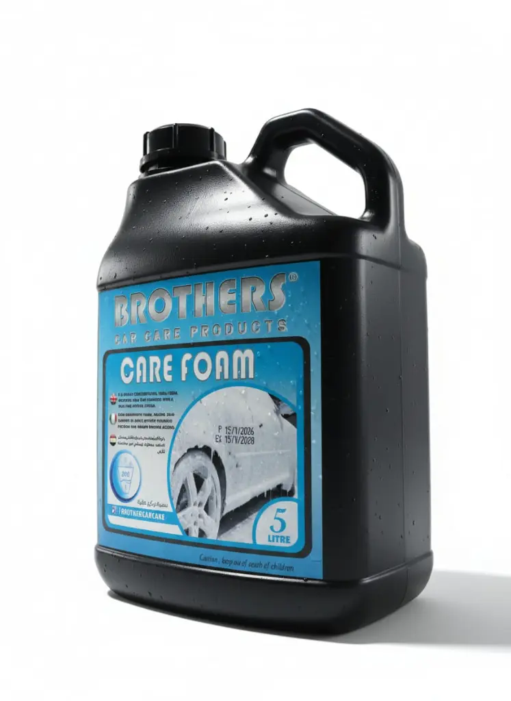 BROTHERS SUPER CARE FOAM 5L Active Foam for Deep Cleansing 1 to 250L Water سوبر كير فوم (عبوة سوداء) شفاف للتنظيف الخارجي للسيارة 5 لتر (1خام:250ماء) BROTHERS/ CARE FOAM 5L