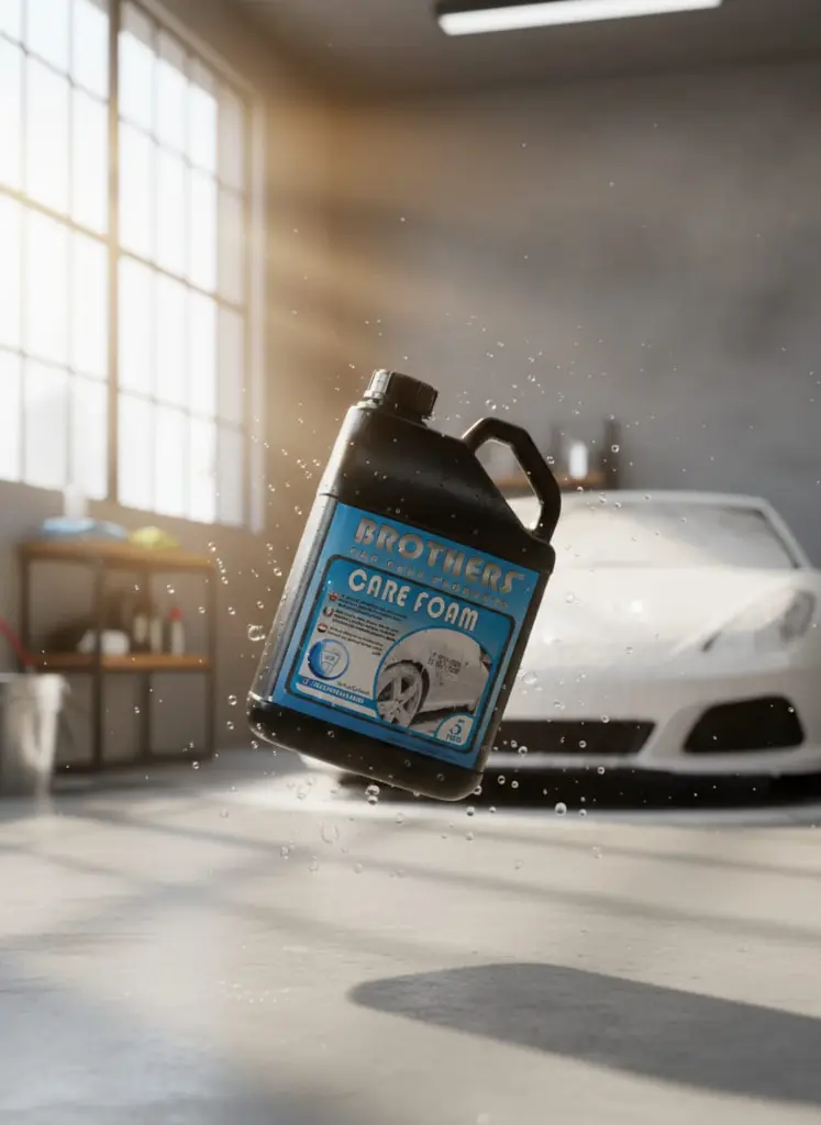 BROTHERS SUPER CARE FOAM 5L Active Foam for Deep Cleansing 1 to 250L Water سوبر كير فوم (عبوة سوداء) شفاف للتنظيف الخارجي للسيارة 5 لتر (1خام:250ماء) BROTHERS/ CARE FOAM 5L