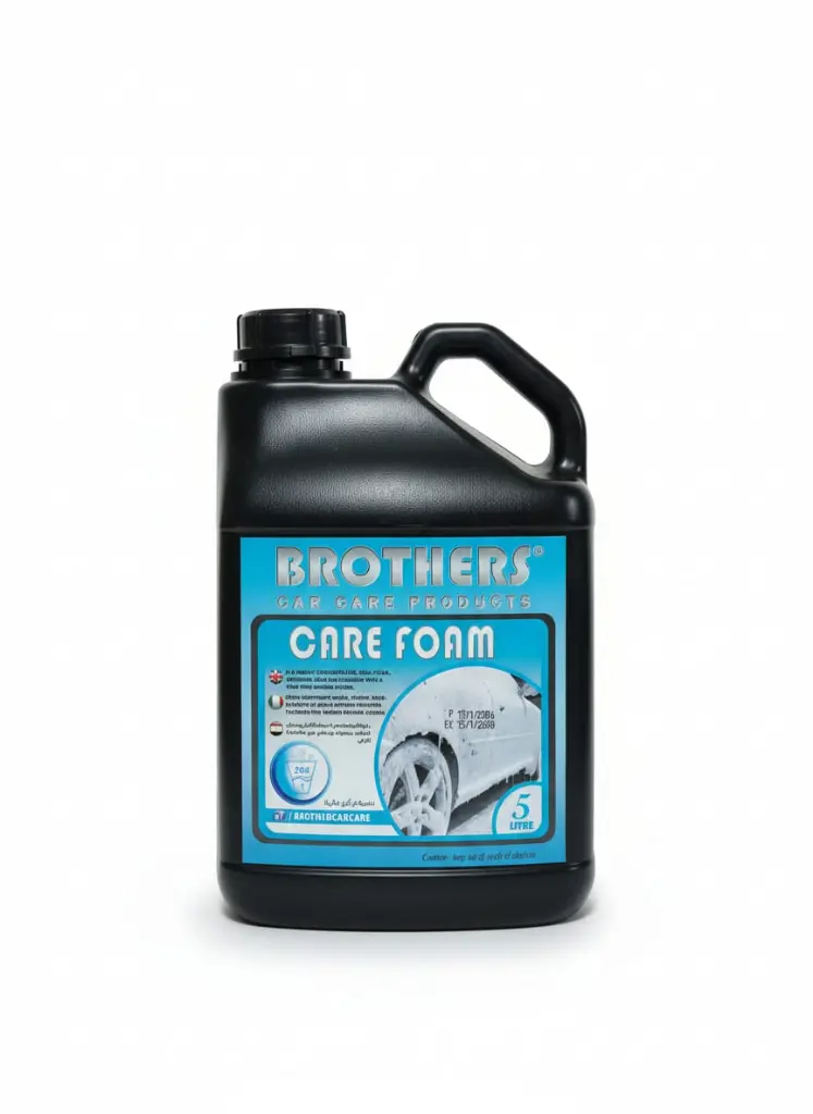 BROTHERS SUPER CARE FOAM 5L Active Foam for Deep Cleansing 1 to 250L Water سوبر كير فوم (عبوة سوداء) شفاف للتنظيف الخارجي للسيارة 5 لتر (1خام:250ماء) BROTHERS/ CARE FOAM 5L