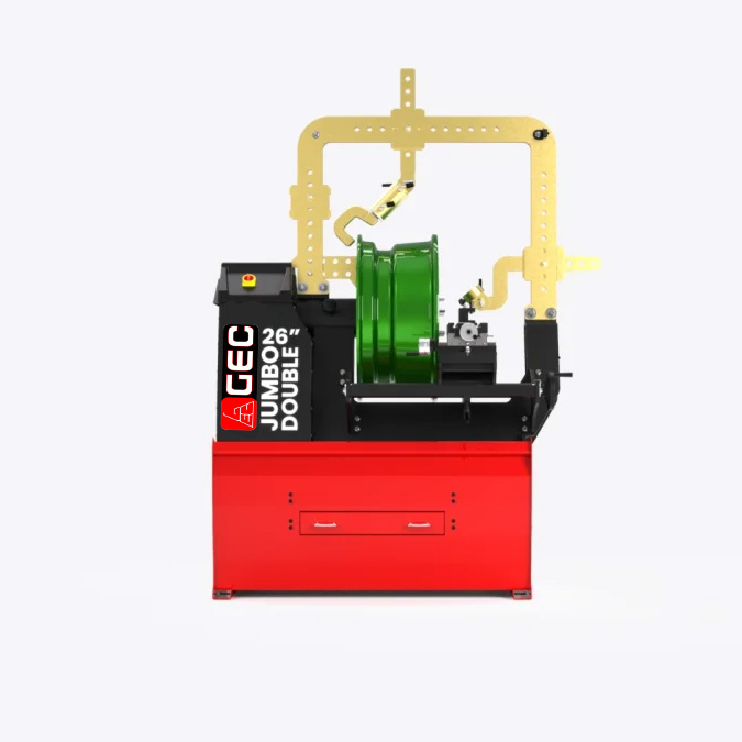 GEC Jumbo-Double-84 Turkish Rim Straightener Machine 26Inch ماكينه استعدال وخرط جنوط تركي GEC موديل Jumbo-Double-84 مقاس 26 بوصه 2 بستم