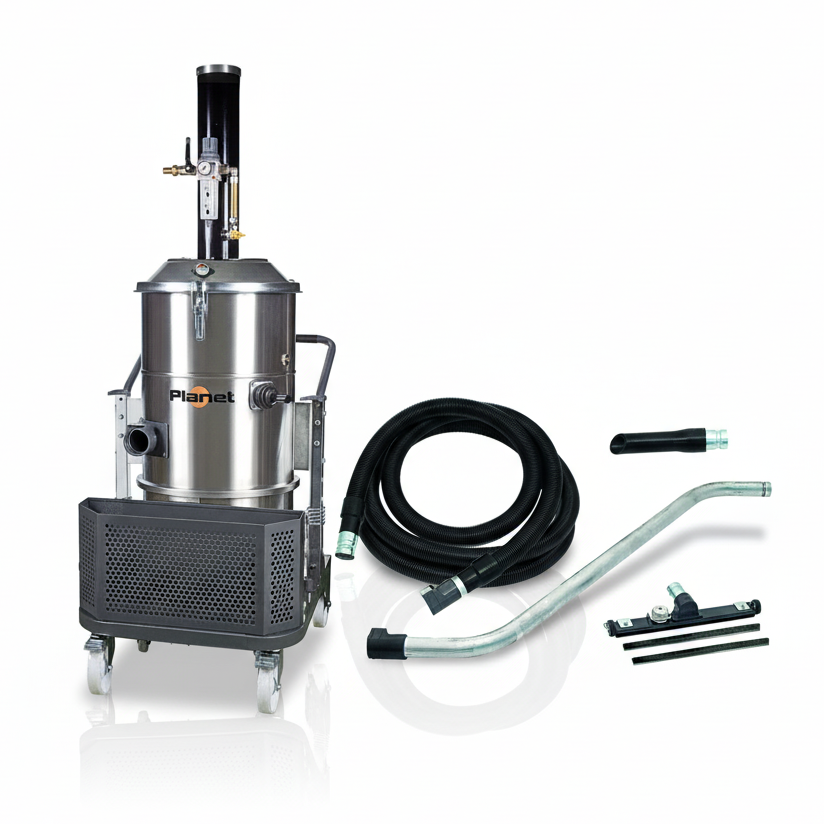 IPC PLANET 300S PN ATEX – Professional Explosion-Proof Industrial Dry Vacuum Cleaner (Air-Powered) + Anti-Static Tool Kit Ø70mm