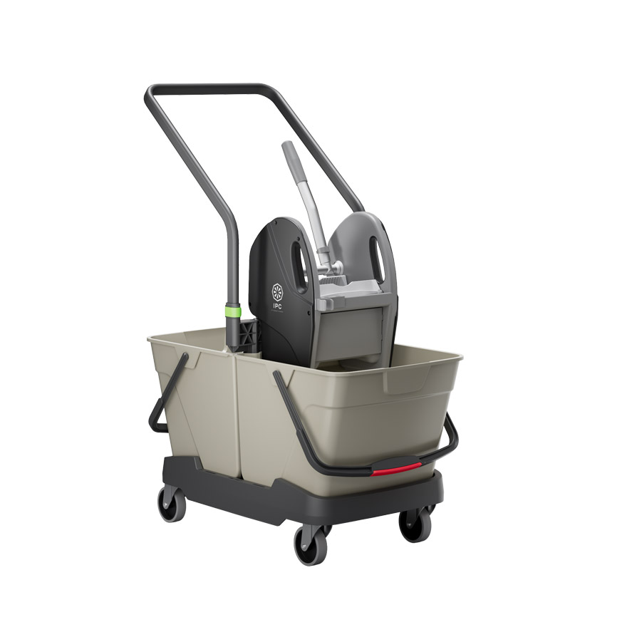 IPC MOTTO GOLD Professional 50L Double-Bucket Cleaning Trolley with Accessory Organizer Tray