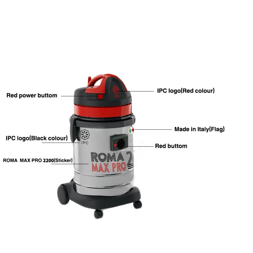IPC PORTOTECNICA ROMA 2200 MAX PRO Professional Wet & Dry Vacuum Cleaner 27Liters 1600W