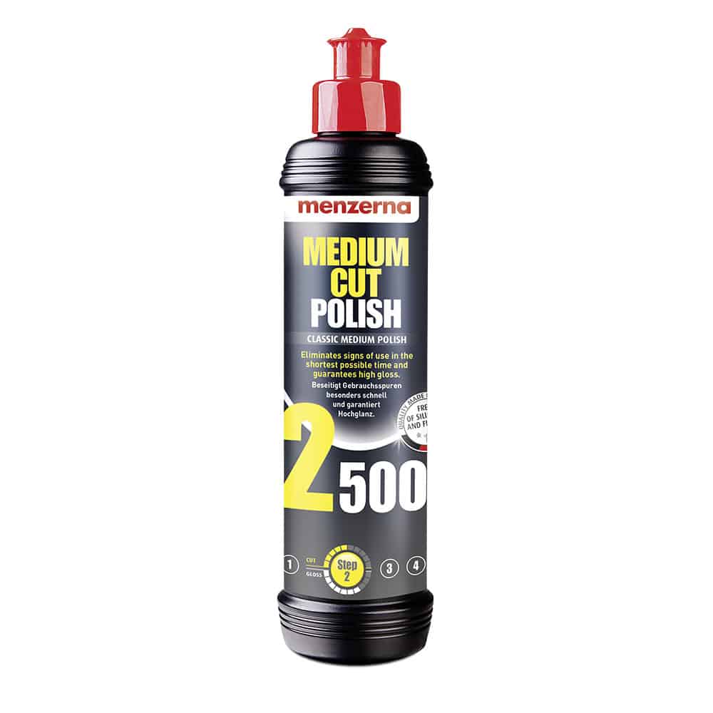 MENZERNA Medium Cut Polish 2500 - 250ml A Glossy Fine Abrasive Polish For The Removal Of Deep Scratches
