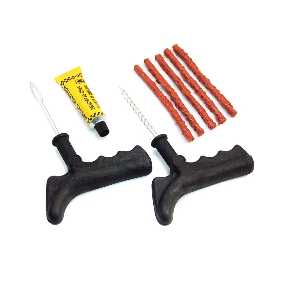 GEC Tubeless Tire Repair Kit 2 Rubber Handle + 5 PCS Strips