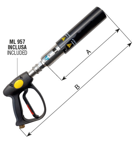 MV High Pressure Multifunction Lance (Nozzle Size 015) 3 Systems (Cone-Fan-Foam) 280 Bar 50L/Min