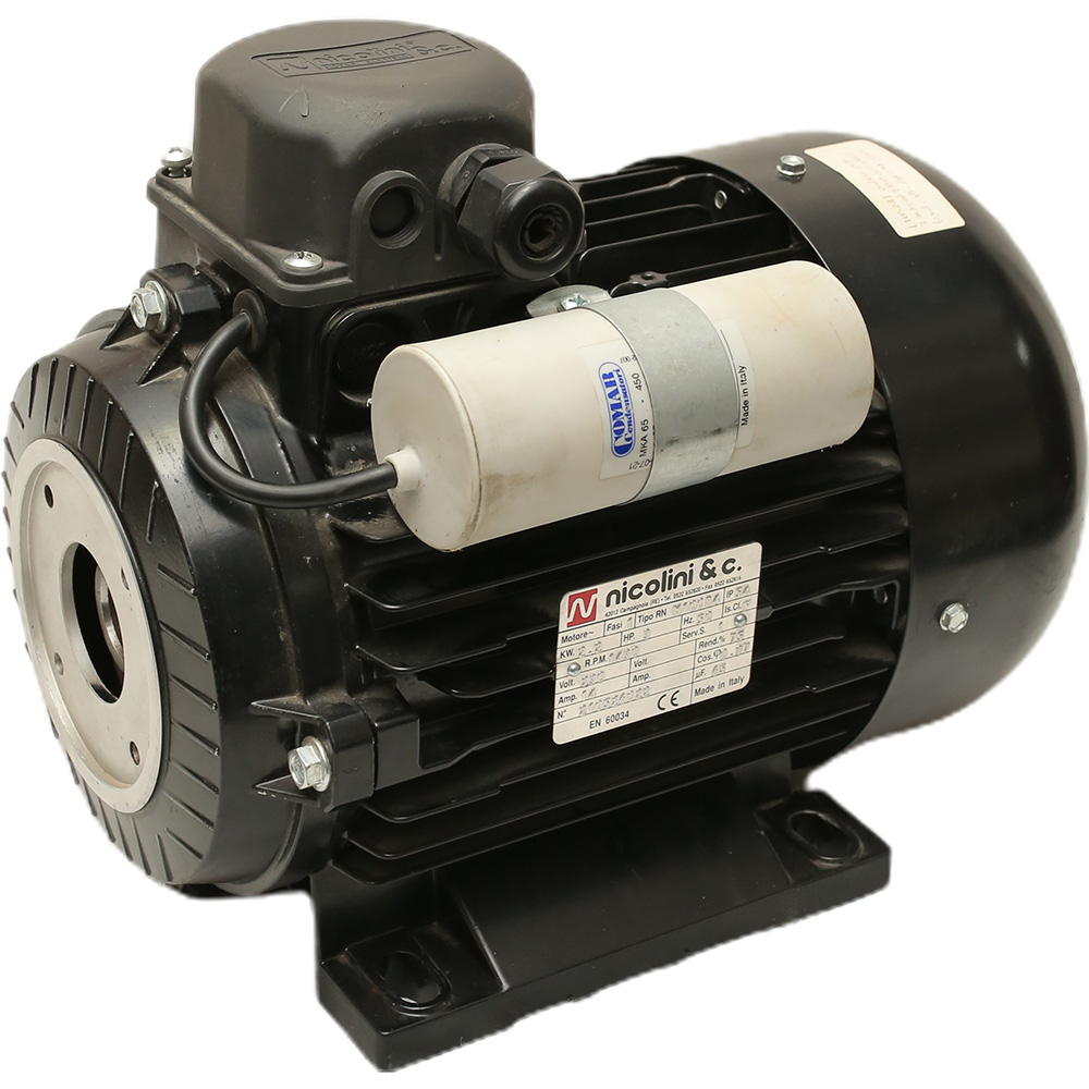 NICOLINI Hollow Shaft Electric Motor 4-Poles 3kW 4HP 1450Rpm 220V (Black)