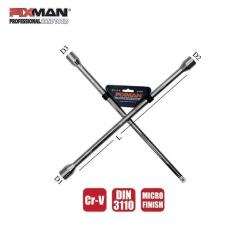 [TSASXX00004] Fixman Professional Cross Rim Wrench 17*19*21*1/2 Inch-Dr