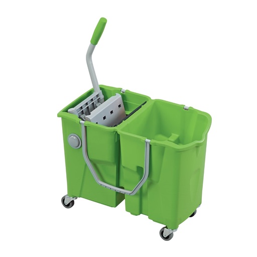 [CICTXX00032] ترولي تنظيف مقسم بعجل IPC DOLLY-CLEVY مع عصارة مدمجة وطبة تفريغ - 30 لتر