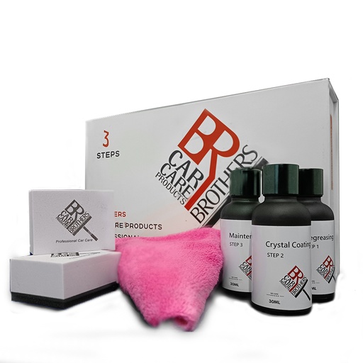[13021211] علبة نانو سيراميك برازرز 30 ممل (نانو + مطهر + فوطة + 2 سفنجة) BR/NANO COATING - BR 9H