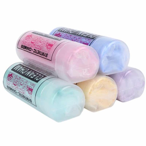 [1303109] فوطة جلد غزال تغليف داخل علبة بلاستيك مقاس صغير BR/CLEAN CHAM SMALL