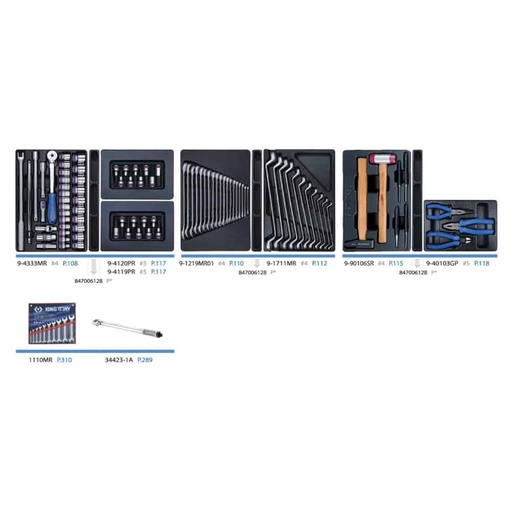 [HPWTXX00048] KING TONY 932-009MRD 101 PCS Tool Trolley Cart Set For 5 Drawers Trolley