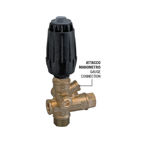 [70110] MV VRT3 EASY START Brass Unloader Valve By-pass With Gauge Connection 310Bar 40L/Min (3/8 Inch)