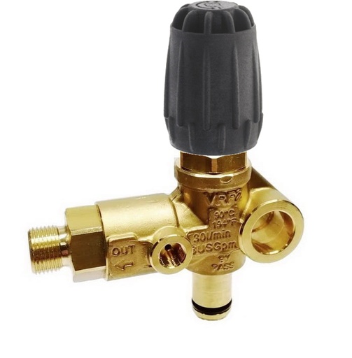 [CWBVXX00013] MV VRF2 Brass Unloader Valve By-pass With Knob 220Bar 30L/Min (3/8 Inch)