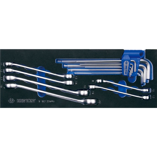 [HPWTXX00046] KING TONY 9-90135MRV 15 PCS Flare Nut Wrench & Hex Key Set