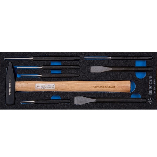 [17053] KING TONY 9-90118PRV 8 PCS Punch + Hammer