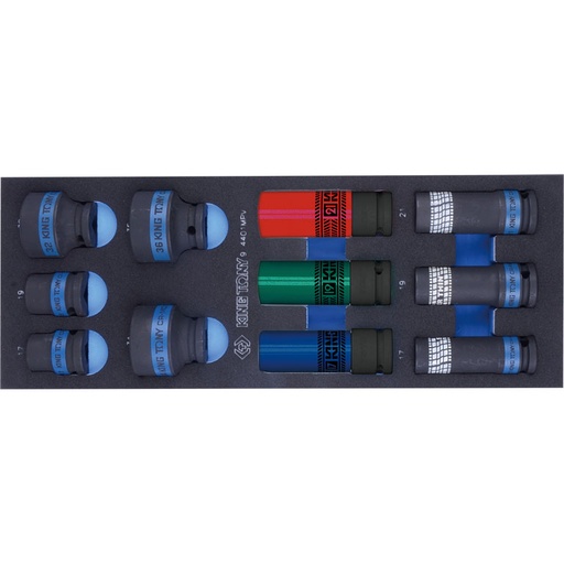 [HPWTXX00044] KING TONY 9-4401MPV 11 PCS 1/2" DR. 6 Point Impact Socket Set